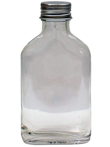 Бутылка стеклянная Фляжка с пробкой , 100 мл